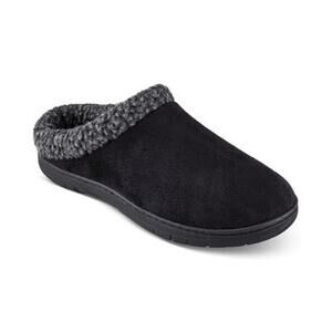 Haggar Mens Faux Suede Slip on Loafer Slippers XXL (13-14) Black NWT